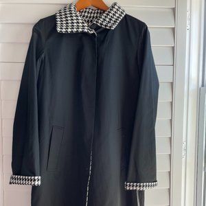 Jones New York reversible snap-up black & houndstooth coat (size S/P)